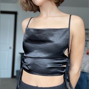 Shein tank - lace-up side, satin-look - Size M